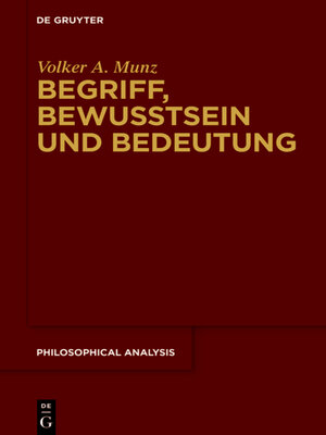 cover image of Begriff, Bewusstsein und Bedeutung